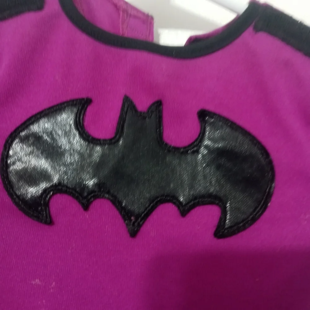 DC COMICS INFANT GIRL BLACK FUSCHIA DRESS HALLOWEEN BATGIRL COSTUME 3-6 MOS